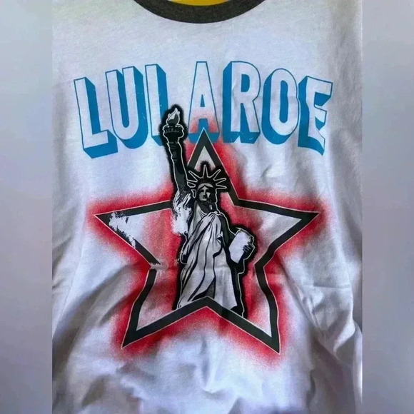 Lularoe 2xl white Americana Patrick . Statue of Liberty in a star! NWT. - Picture 4 of 7